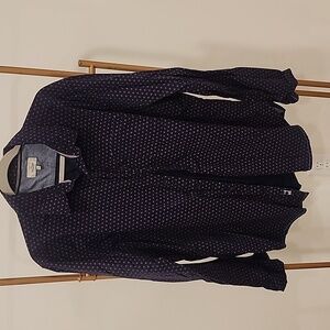 Burnside Navy Blue Patterned Men's Shirt